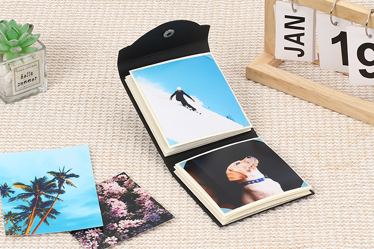 photo album with black paper
