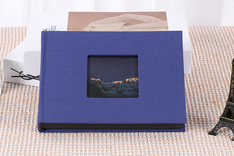 photo album with black paper pages