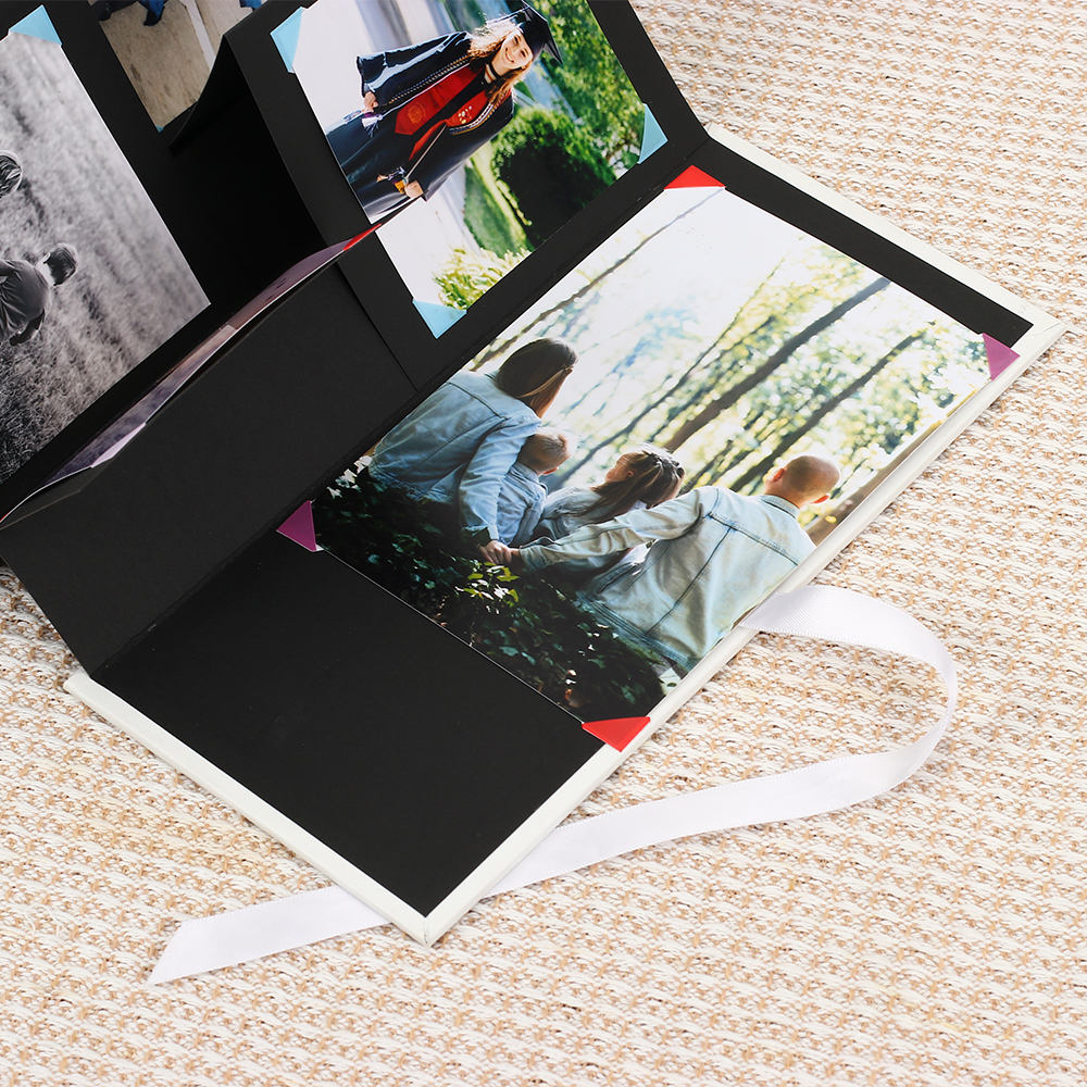 black paper photo album