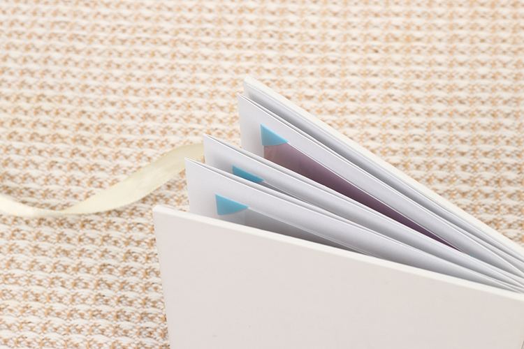 wedding photo album with tissue paper