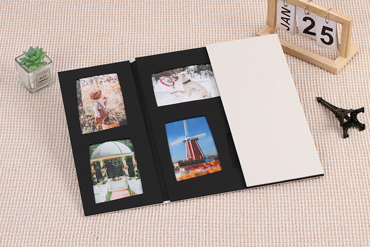 photo album with black paper