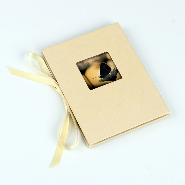 photo album with paper pages