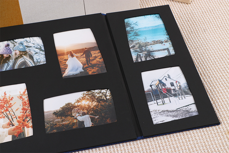 photo album with tissue paper
