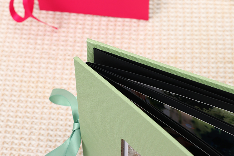 photo album with tissue paper
