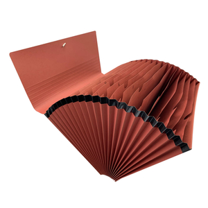 21-Pocket Kraft Paper Accordion File Folder Custom Logo A4 School Bag Wallet Document Organizer with Rubber Band Filing