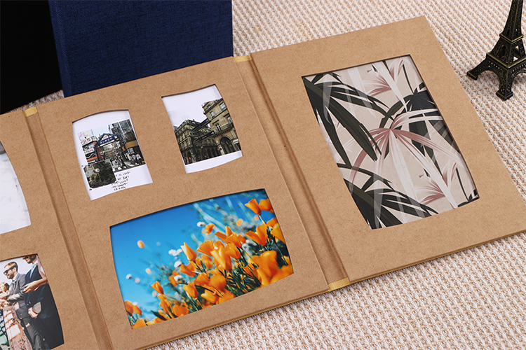 photo album with paper pages