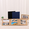 photo album with paper between pages