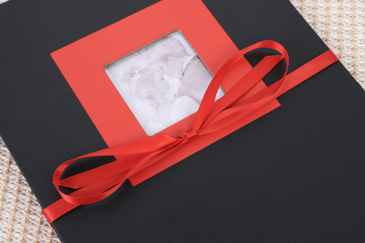photo album with paper pages
