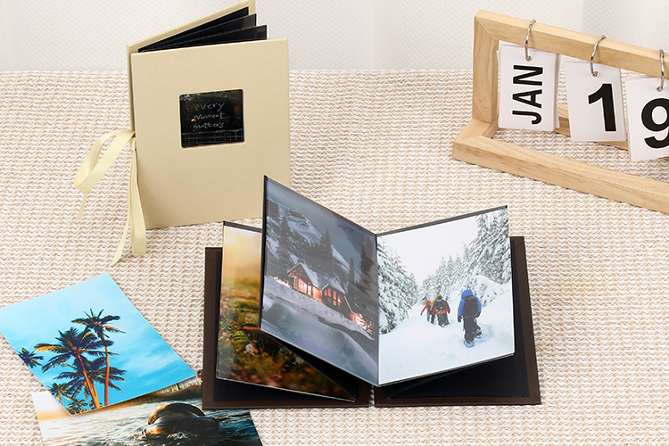 photo album with glassine paper