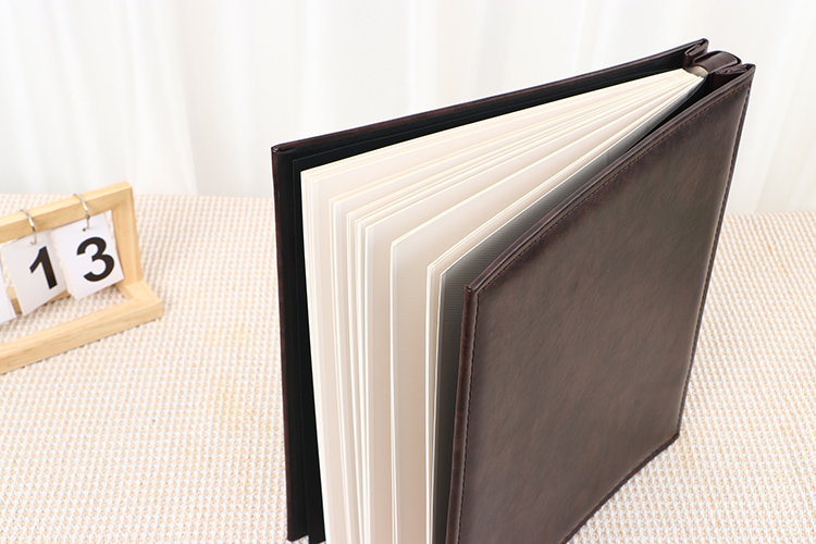 photo album with paper pages