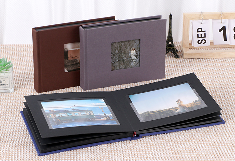 photo album with paper pages