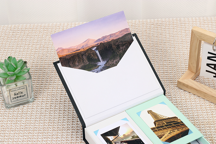 photo album with black paper