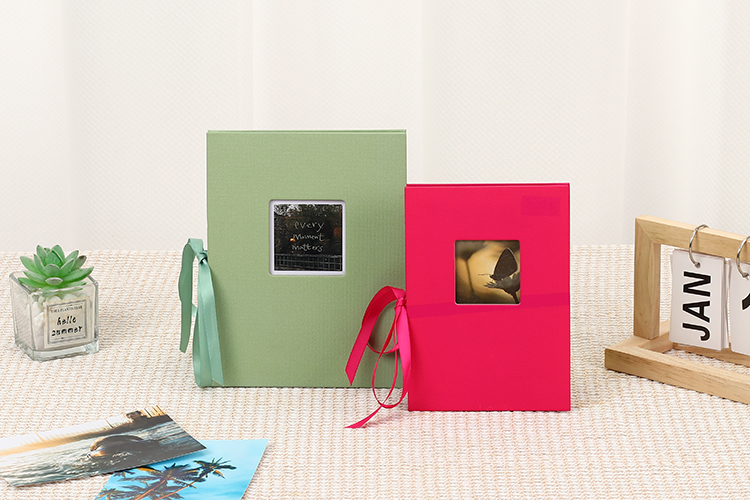 photo album with paper pages