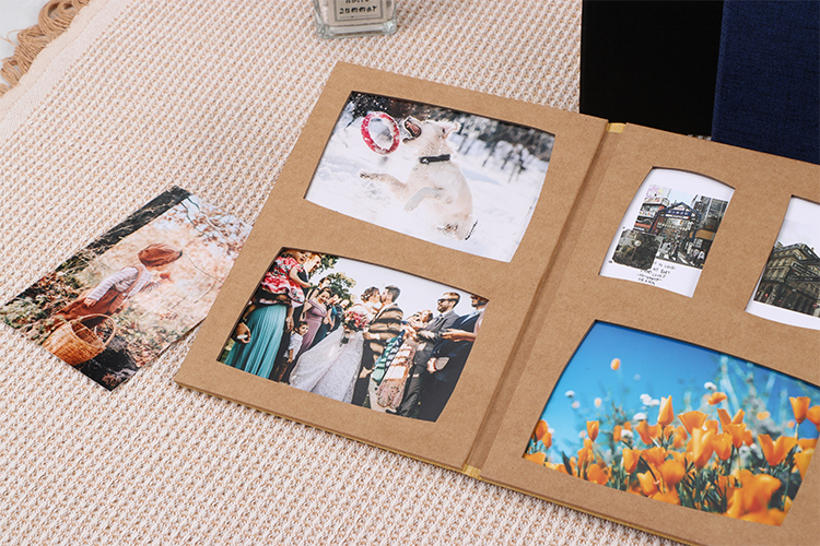 photo album with tissue paper