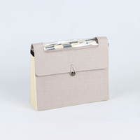 Custom Logo 17-Pocket Expanding File Organizer Bungee Closure Linen Cover Hard Cardboard A4 Paper Organizer School Bag Folder