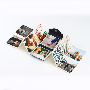 Custom Logo Wholesale Polaroid Slip-in Hard Cardboard Cover Photo Album Book Button Closure Paper Baby Family Folding Wedding
