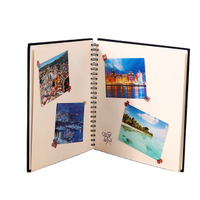 DIY Custom Made White Cardboard Photo Album with Spiral Binding and Cloth Cover for Wedding and Kids Photos Factory Target