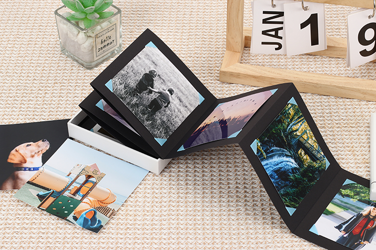 photo album with tissue paper