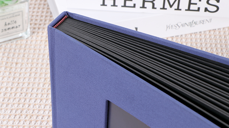 photo album with black paper
