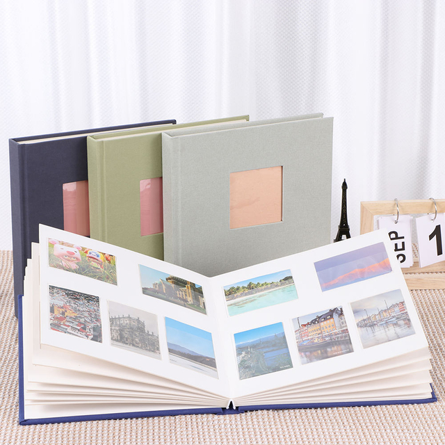 photo album with paper pages