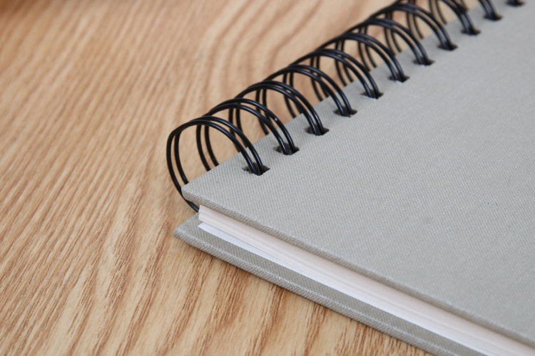 photo album with paper pages