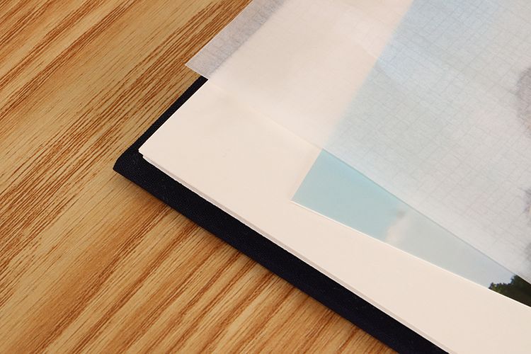 photo album with black paper