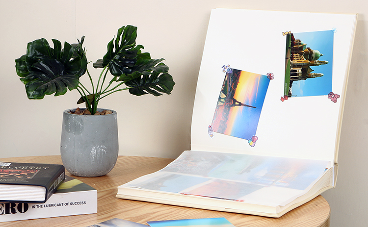 photo album with black paper pages